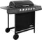 vidaXL Gasbarbecue met 4 branders zilverkleurig