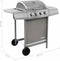 vidaXL Gasbarbecue met 4 branders zilverkleurig