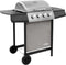 vidaXL Gasbarbecue met 6 branders zwart