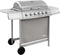 vidaXL Gasbarbecue met 6 branders zwart