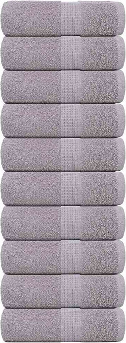 vidaXL - Gastendoekjes - 10 - st - 30x50 - cm - 360 - g/m² - 100% - katoen - grijs