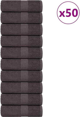vidaXL - Gastendoekjes - 50st - 30x50cm - 360g/m² - 100% - katoen - antracietkleurig