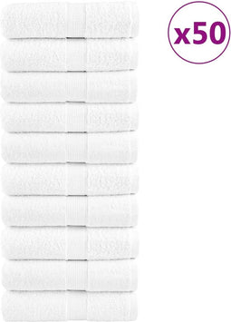vidaXL - Gastendoekjes - SOLUND - 50 - st - 600 - g/m² - 30x30 - cm - wit
