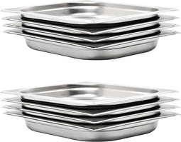 vidaXL - Gastronormbakken - 8 - st - GN - 1/2 - 40 - mm - roestvrij - staal