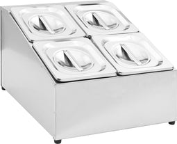 vidaXL - Gastronormbakkenhouder - met - 4 - GN - 1/6 - bakken - roestvrij - staal
