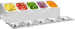 vidaXL - Gastronormbakkenhouder - met - 5 - GN - 1/6 - bakken - roestvrij - staal