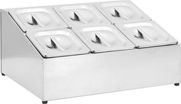 vidaXL - Gastronormbakkenhouder - met - 6 - GN - 1/6 - bakken - roestvrij - staal