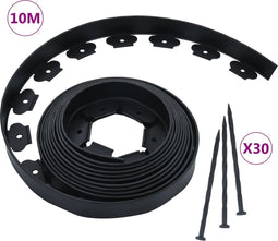 vidaXL - Gazonrand - flexibel - met - 30 - pinnen - 10 - m - 5 - cm