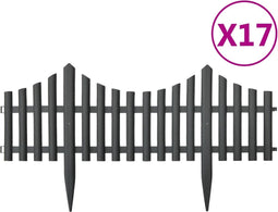 vidaXL - Gazonranden - 17 - st - 10 - m - PP - antracietkleurig