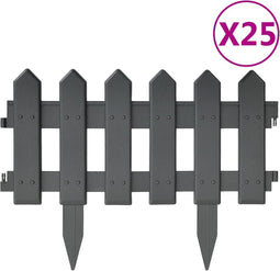 vidaXL - Gazonranden - 25 - st - 10 - m - PP - antracietkleurig