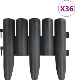 vidaXL - Gazonranden - 36 - st - 10 - m - PP - antracietkleurig