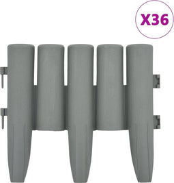 vidaXL - Gazonranden - 36 - st - 10 - m - PP - grijs