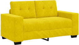 vidaXL - Geel - Fluweel - Fluweel - 120 - cm - breed - Voor - 2 - Zits - Eigentijdse - Bank