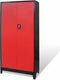 vidaXL - Gereedschapskast - met - kist - 90x40x180 - cm - staal - rood - en - zwart