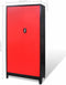 vidaXL - Gereedschapskast - met - kist - 90x40x180 - cm - staal - rood - en - zwart