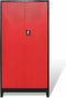 vidaXL - Gereedschapskast - met - kist - 90x40x180 - cm - staal - rood - en - zwart