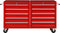 vidaXL - Gereedschapswagen - met - 15 - lades - staal - rood