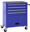 vidaXL - Gereedschapswagen - met - 4 - lades - staal - blauw