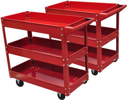 vidaXL - Gereedschapswagens - 2 - st - met - 3 - schappen