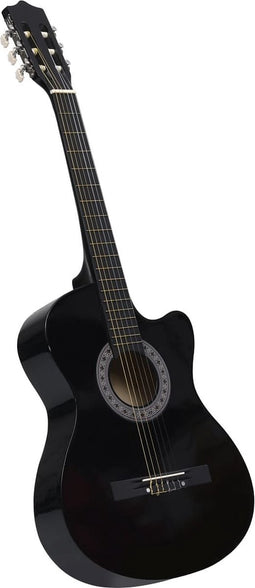 vidaXL - Gitaar - cutaway - met - 6 - snaren - western - klassiek - 38" - zwart