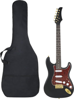 vidaXL - Gitaar - voor - beginners - elektrisch - met - tas - 4/4 - 39" - zwart - en - goud