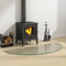 vidaXL - Glasplaat - voor - open - haard - halfrond - 1200x600 - mm