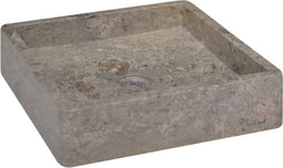 vidaXL - Gootsteen - 40x40x10 - cm - marmer - grijs