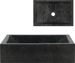 vidaXL - Gootsteen - 45x30x12 - cm - marmer - hoogglans - zwart