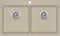 vidaXL - Gootsteen - dubbele - bakken - graniet - beige