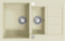 vidaXL - Gootsteen - dubbele - bakken - graniet - beige