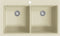 vidaXL - Gootsteen - dubbele - bakken - graniet - beige
