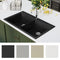 vidaXL - Gootsteen - dubbele - bakken - graniet - beige
