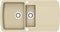 vidaXL - Gootsteen - dubbele - bakken - graniet - beige