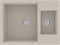 vidaXL - Gootsteen - dubbele - bakken - met - overloopgat - graniet - beige