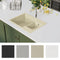 vidaXL - Gootsteen - dubbele - bakken - met - overloopgat - graniet - beige