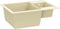 vidaXL - Gootsteen - dubbele - bakken - met - overloopgat - graniet - beige