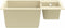 vidaXL - Gootsteen - dubbele - bakken - met - overloopgat - graniet - beige