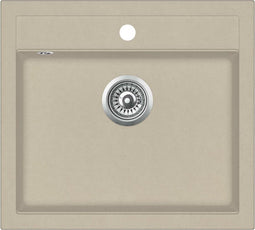 vidaXL - Gootsteen - enkele - bak - graniet - beige