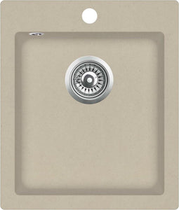 vidaXL - Gootsteen - enkele - bak - graniet - beige