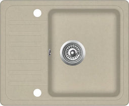 vidaXL - Gootsteen - enkele - bak - graniet - beige