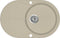 vidaXL - Gootsteen - enkele - bak - ovaal - graniet - beige