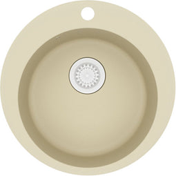 vidaXL - Gootsteen - enkele - bak - rond - graniet - beige