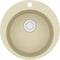 vidaXL - Gootsteen - enkele - bak - rond - graniet - beige