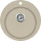 vidaXL - Gootsteen - enkele - bak - rond - graniet - beige