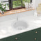 vidaXL - Gootsteen - enkele - bak - rond - graniet - wit