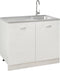 vidaXL - Gootsteen - met - afvoerset - 1000x600x155 - mm - roestvrij - staal - zilver