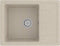 vidaXL - Gootsteen - met - overloopgat - ovaal - graniet - beige