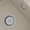 vidaXL - Gootsteen - met - overloopgat - ovaal - graniet - beige