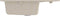 vidaXL - Gootsteen - met - overloopgat - ovaal - graniet - beige