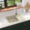 vidaXL - Gootsteen - met - overloopgat - ovaal - graniet - beige